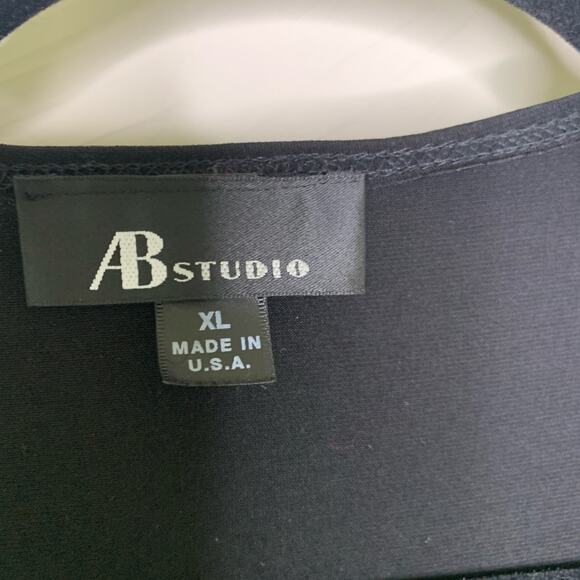 Y2K Black Slinky Blouse Knit Ring Ruched Bust Sz XL - Picture 5 of 5